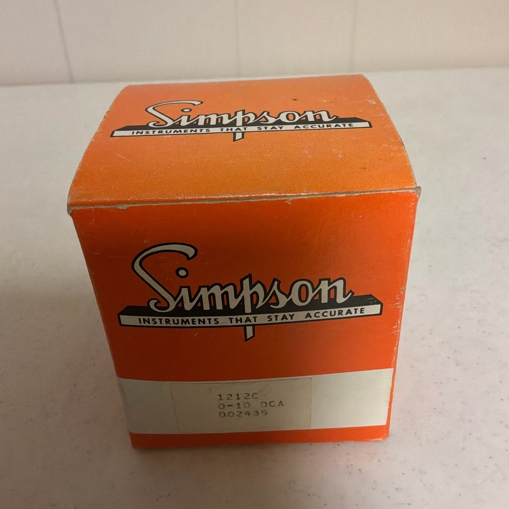 SIMPSON ELECTRIC MODEL 1212C DC AMMETER NEW IN OPEN BOX
